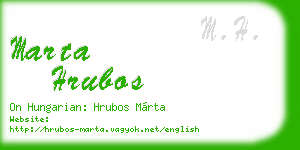 marta hrubos business card